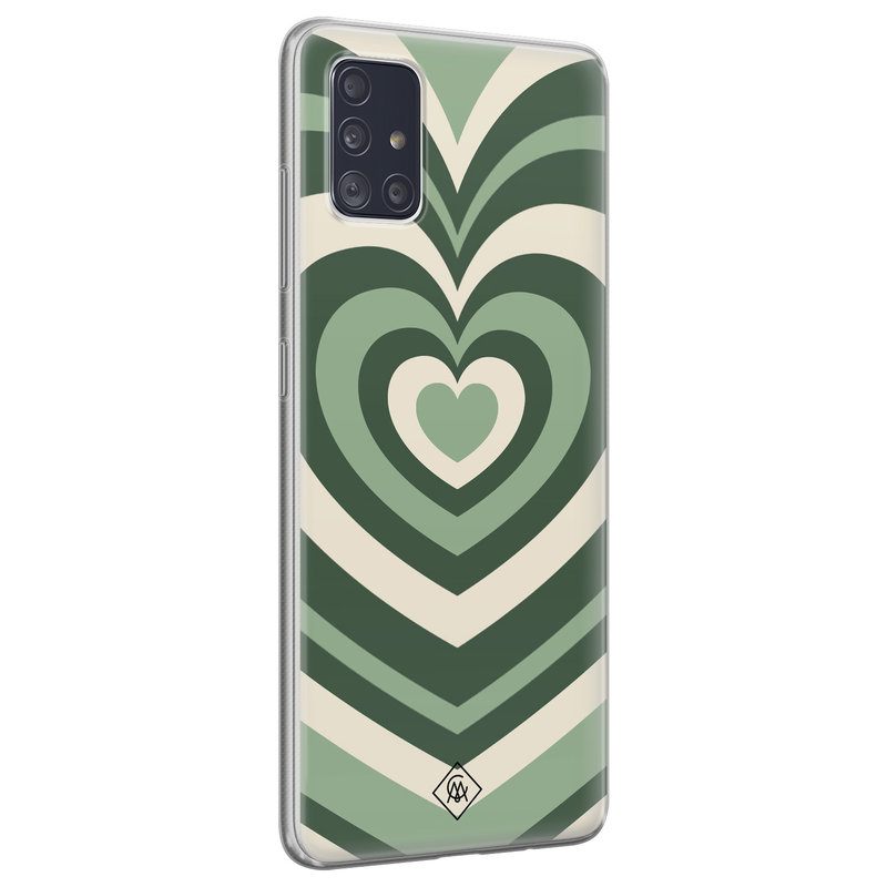 Casimoda Samsung Galaxy A51 siliconen hoesje - Hart swirl groen