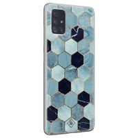 Casimoda Samsung Galaxy A51 siliconen hoesje - Blue cubes