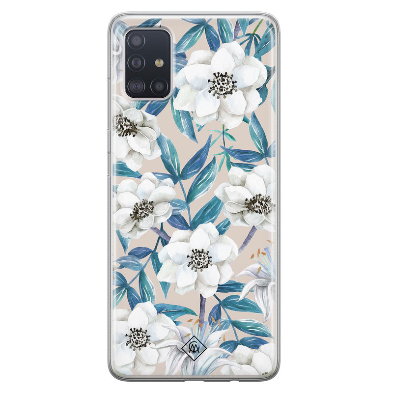 Casimoda Samsung Galaxy A51 siliconen hoesje - Touch of flowers