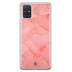 Casimoda Samsung Galaxy A51 siliconen hoesje - Marmer roze