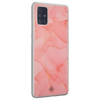 Casimoda Samsung Galaxy A51 siliconen hoesje - Marmer roze