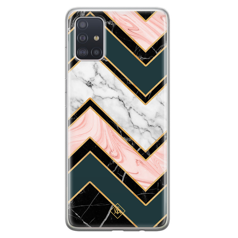 Casimoda Samsung Galaxy A51 siliconen hoesje - Marmer triangles