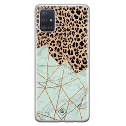 Casimoda Samsung Galaxy A51 siliconen hoesje - Luipaard marmer mint