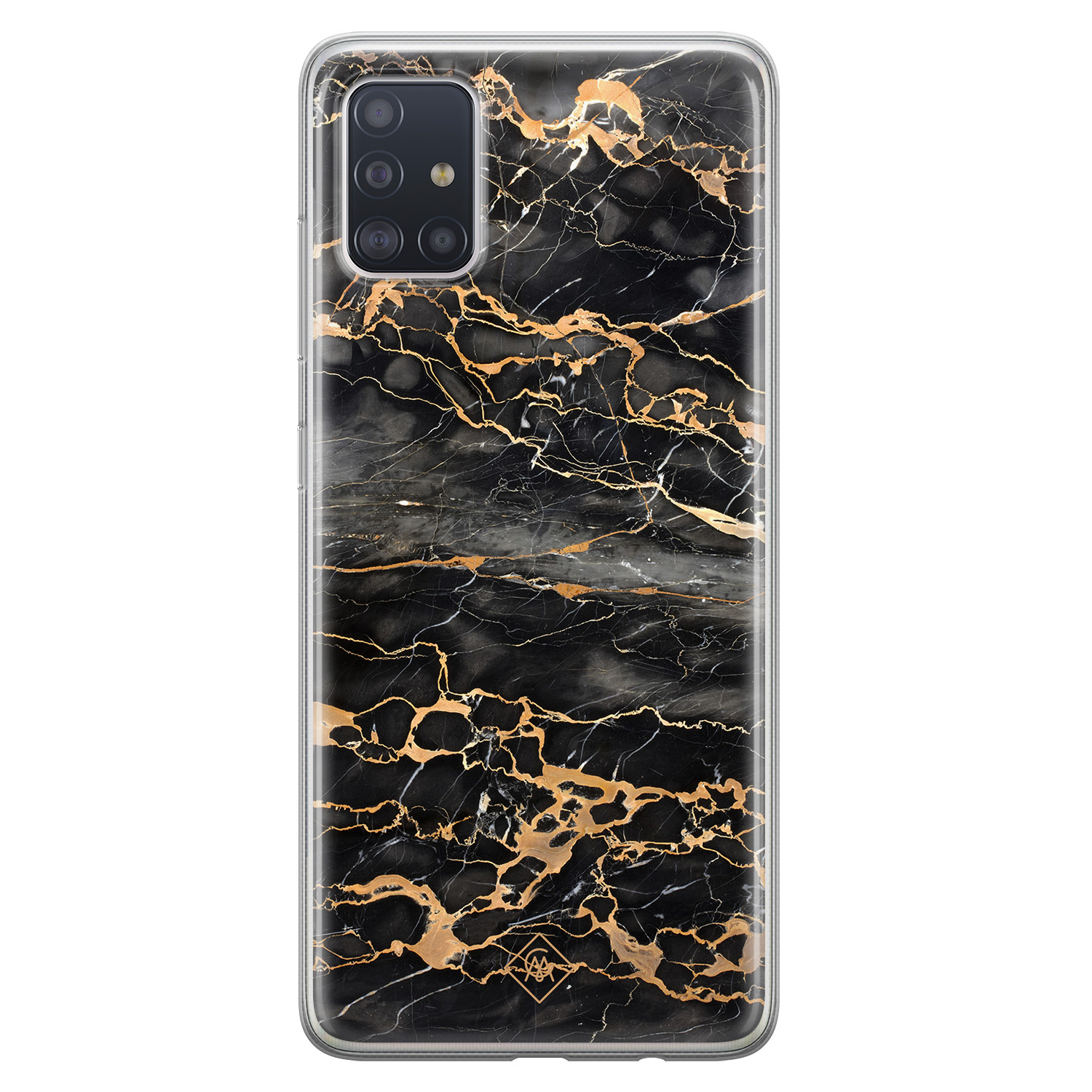 Samsung Galaxy A51 siliconen hoesje - Marmer grijs brons