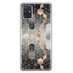 Casimoda Samsung Galaxy A51 siliconen hoesje - Grey cubes