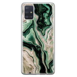 Casimoda Samsung Galaxy A51 siliconen hoesje - Green waves