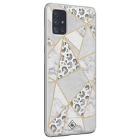 Casimoda Samsung Galaxy A51 siliconen hoesje - Stone & leopard print