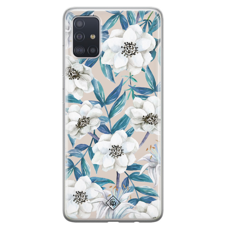 Casimoda Samsung Galaxy A71 siliconen hoesje - Touch of flowers