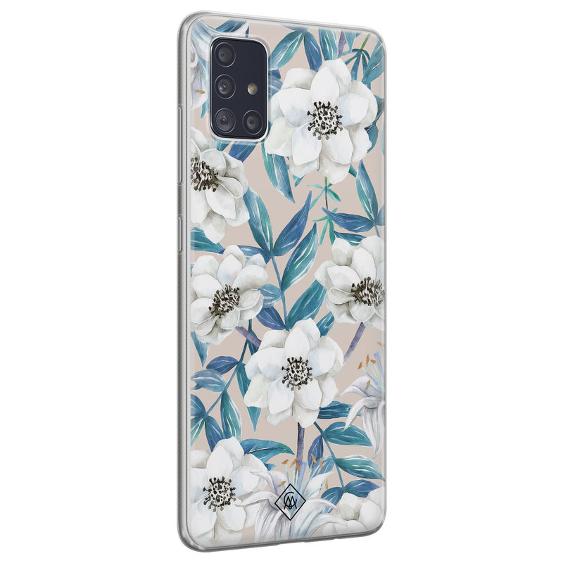 Casimoda Samsung Galaxy A71 siliconen hoesje - Touch of flowers