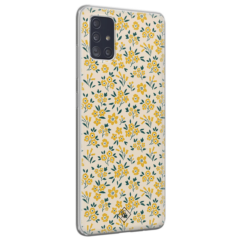 Casimoda Samsung Galaxy A71 siliconen hoesje - Yellow garden