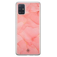 Casimoda Samsung Galaxy A71 siliconen hoesje - Marmer roze