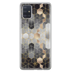 Casimoda Samsung Galaxy A71 siliconen hoesje - Grey cubes
