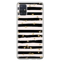 Casimoda Samsung Galaxy A71 siliconen hoesje - Hart streepjes