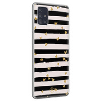 Casimoda Samsung Galaxy A71 siliconen hoesje - Hart streepjes