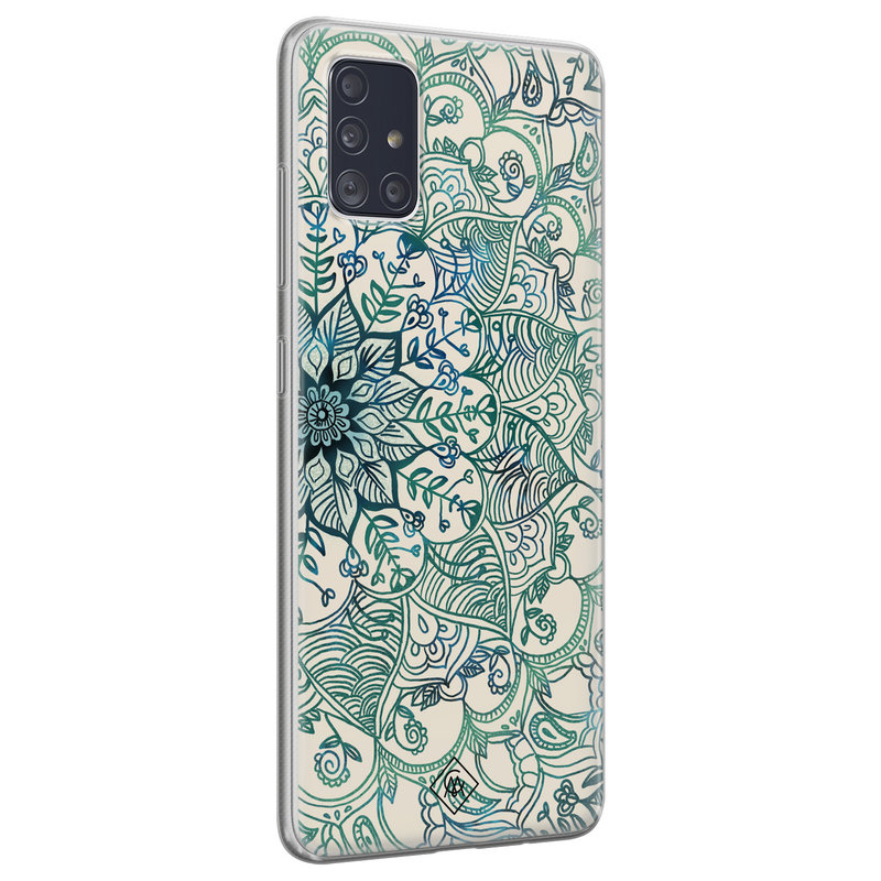 Casimoda Samsung Galaxy A71 siliconen hoesje - Mandala blauw