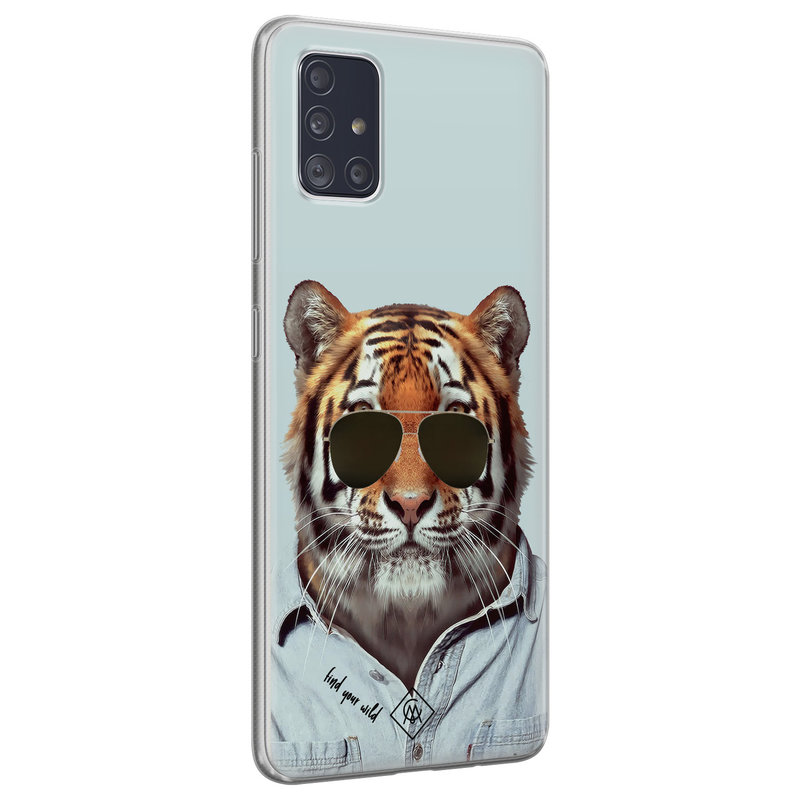 Casimoda Samsung Galaxy A71 siliconen hoesje - Tijger wild