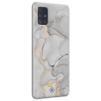 Casimoda Samsung Galaxy A71 siliconen hoesje - Grijs marmer