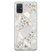 Casimoda Samsung Galaxy A71 siliconen hoesje - Stone & leopard print