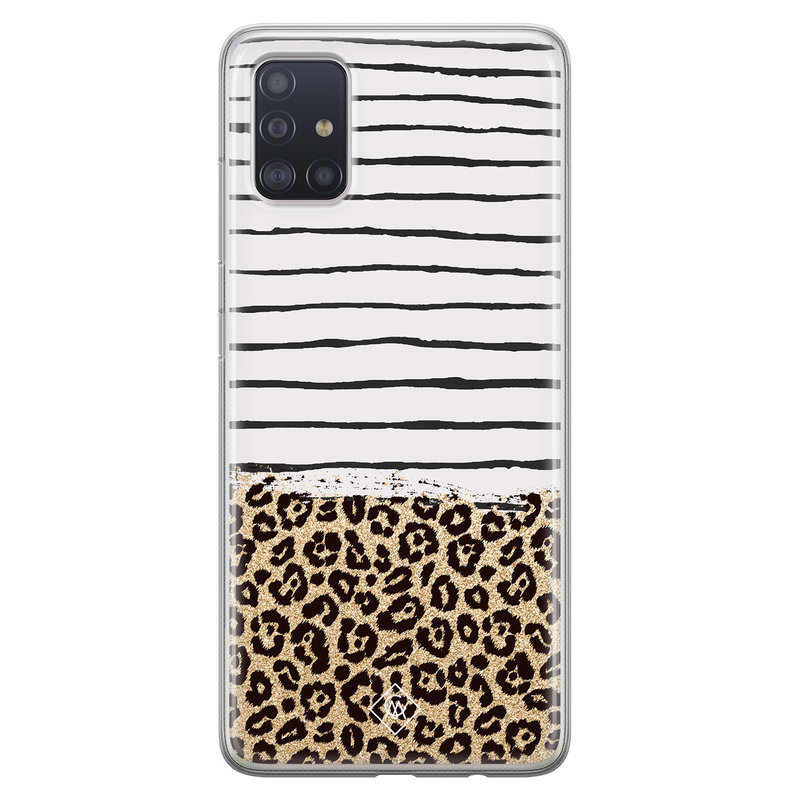 Casimoda Samsung Galaxy A71 siliconen hoesje - Leopard lines