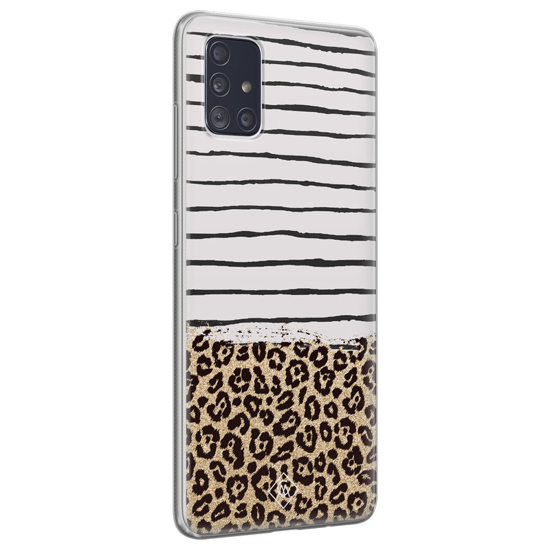 Casimoda Samsung Galaxy A71 siliconen hoesje - Leopard lines