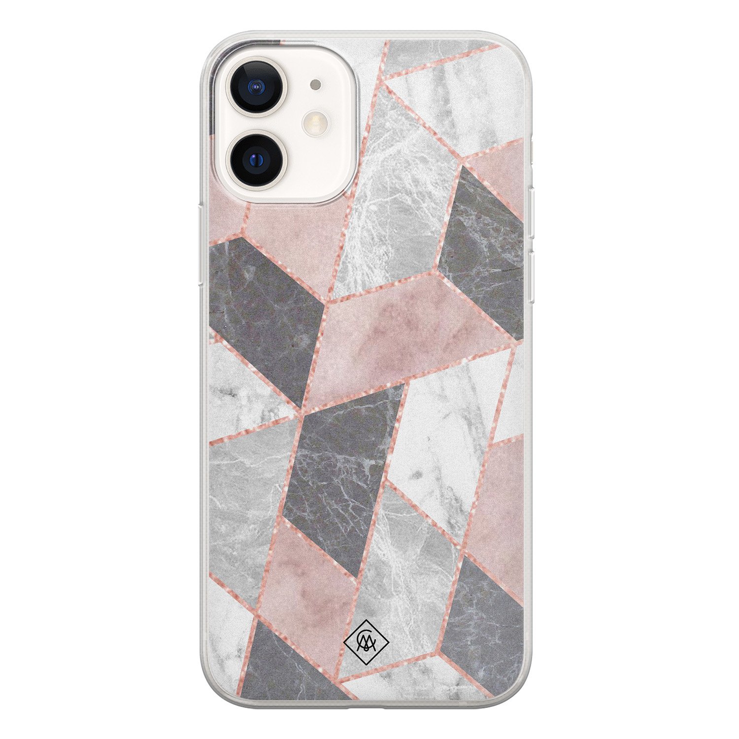 iPhone 12 siliconen hoesje - Stone grid