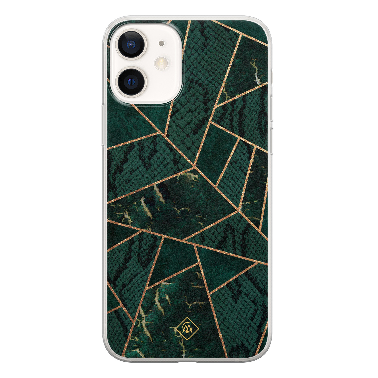 iPhone 12 siliconen hoesje - Abstract groen