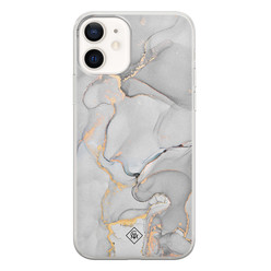 Casimoda iPhone 12 siliconen hoesje - Grijs marmer