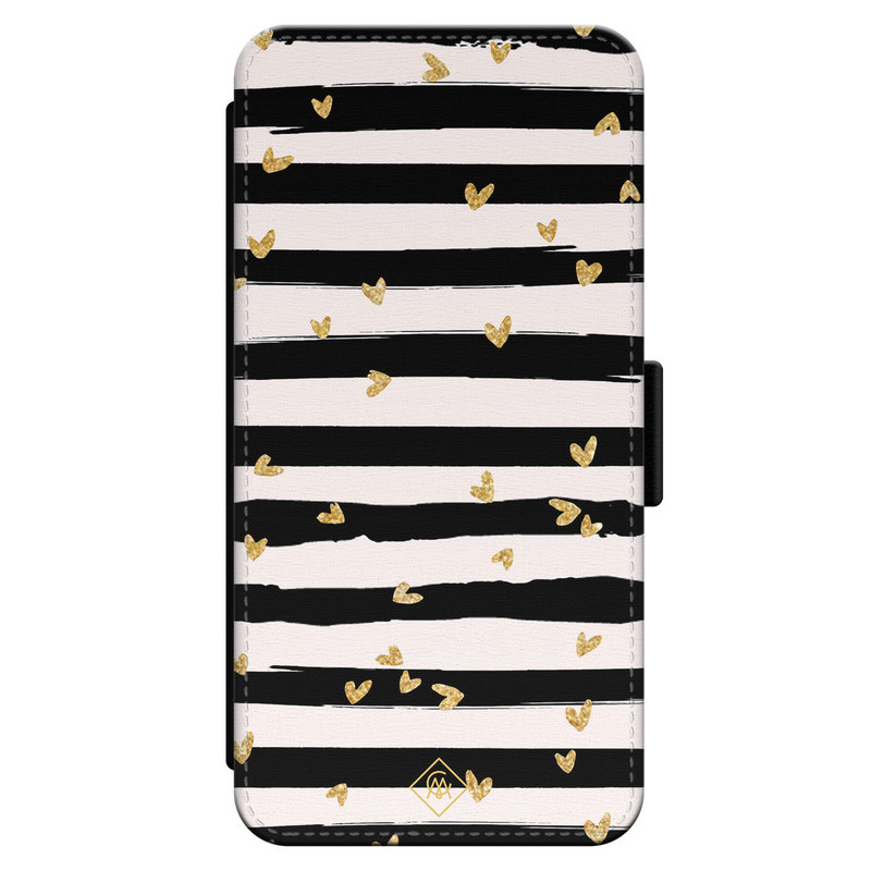 Casimoda iPhone 13 Pro flipcase - Hart streepjes