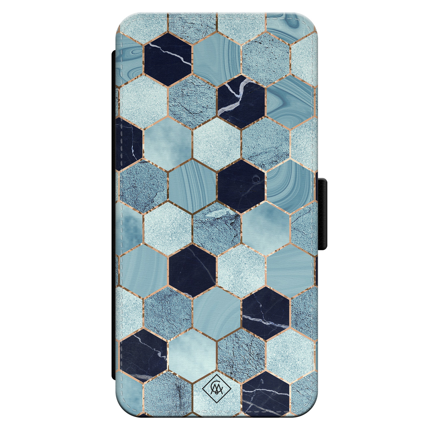 iPhone 13 Pro flipcase - Marmer blauw kubussen