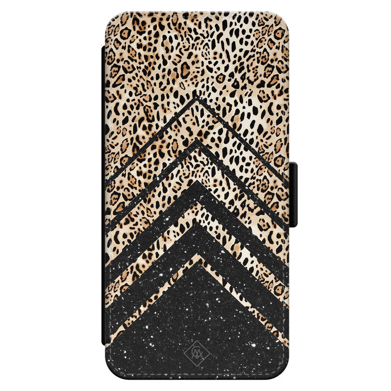 Casimoda iPhone 13 Pro flipcase - Luipaard chevron