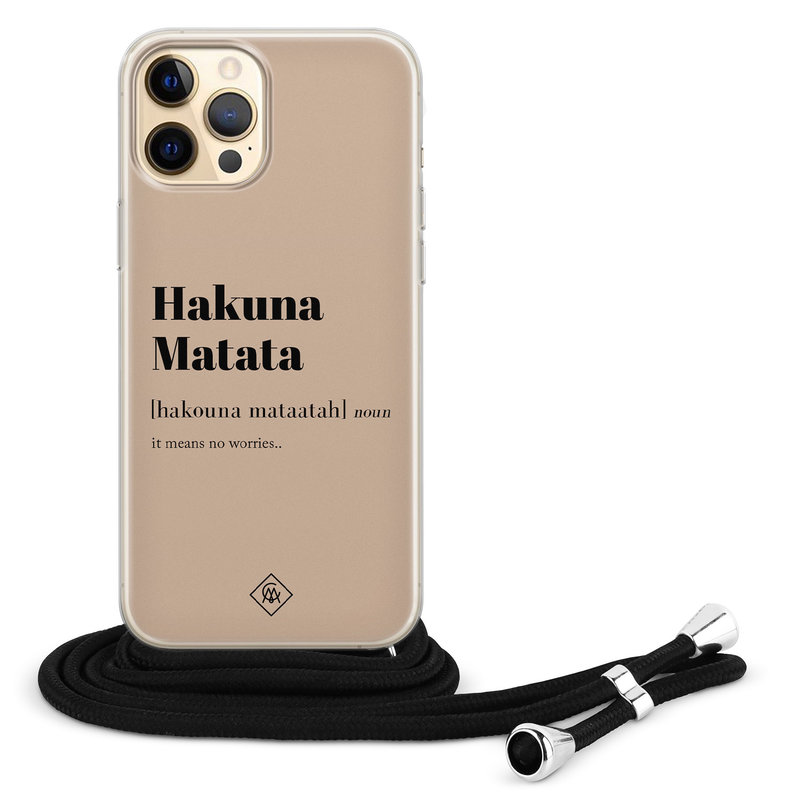 Casimoda iPhone 12 hoesje met koord - Hakuna matata