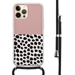 Casimoda iPhone 12 hoesje met koord - Pink dots