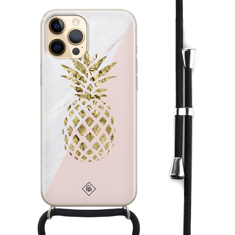 Casimoda iPhone 12 hoesje met koord - Ananas