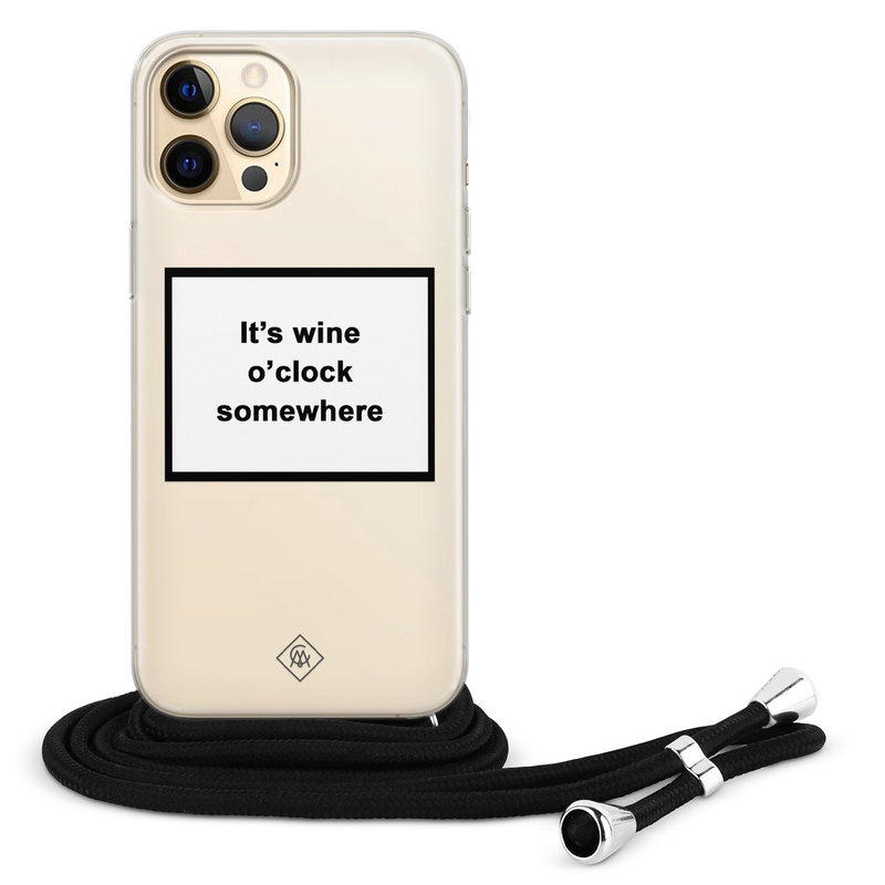 Casimoda iPhone 12 hoesje met koord - Wine o'clock