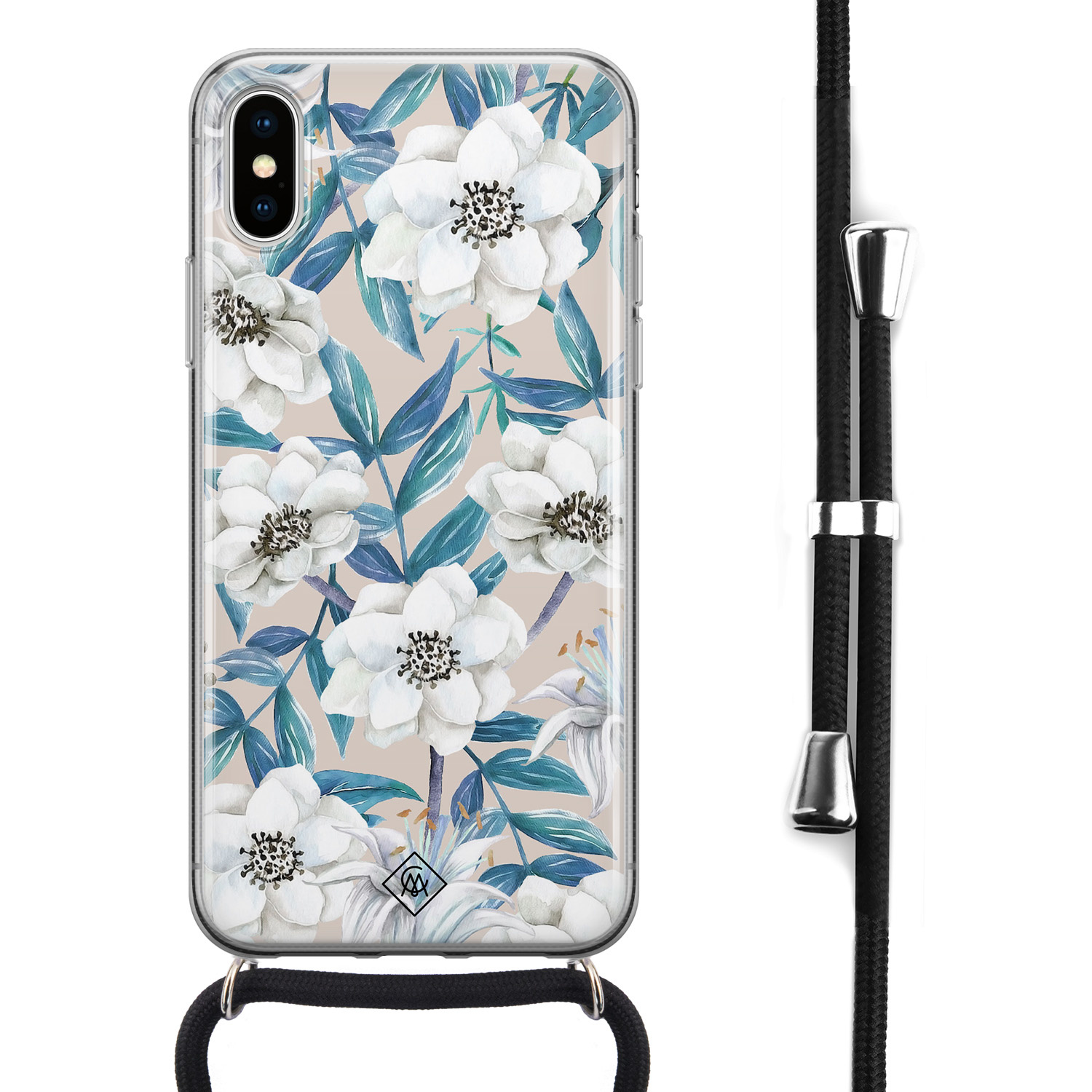 iPhone X XS hoesje met koord Touch of flowers