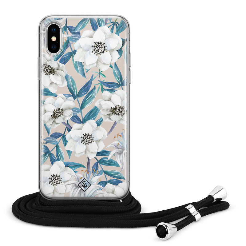 Casimoda iPhone X/XS hoesje met koord - Touch of flowers
