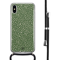 Casimoda iPhone X/XS hoesje met koord - Green dots