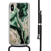 Casimoda iPhone X/XS hoesje met koord - Green waves