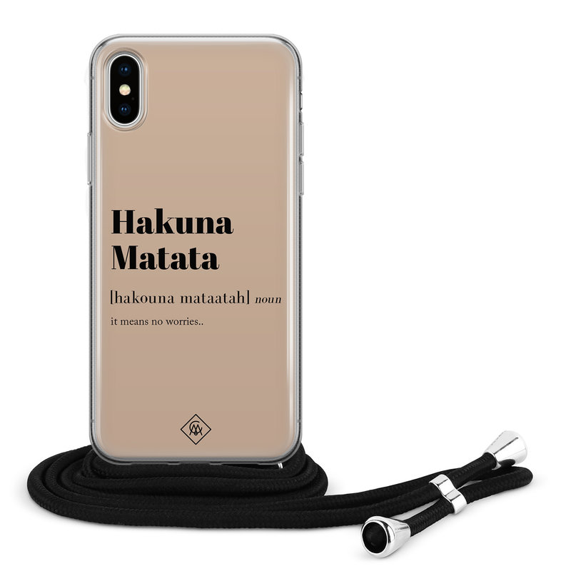 Casimoda iPhone X/XS hoesje met koord - Hakuna matata