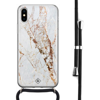 Casimoda iPhone X/XS hoesje met koord - Marmer goud