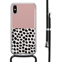 Casimoda iPhone X/XS hoesje met koord - Pink dots