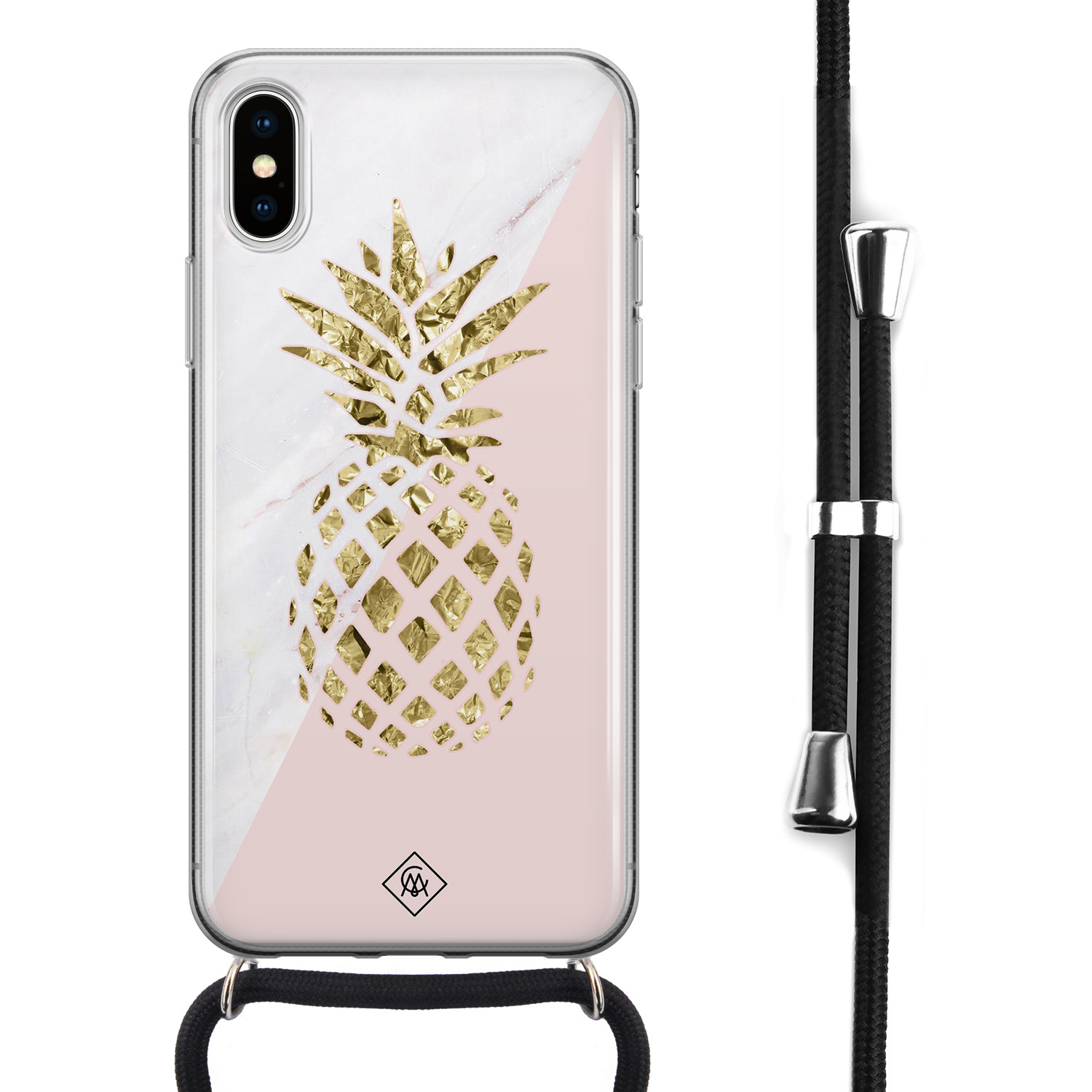 iPhone X/XS hoesje met koord - Ananas