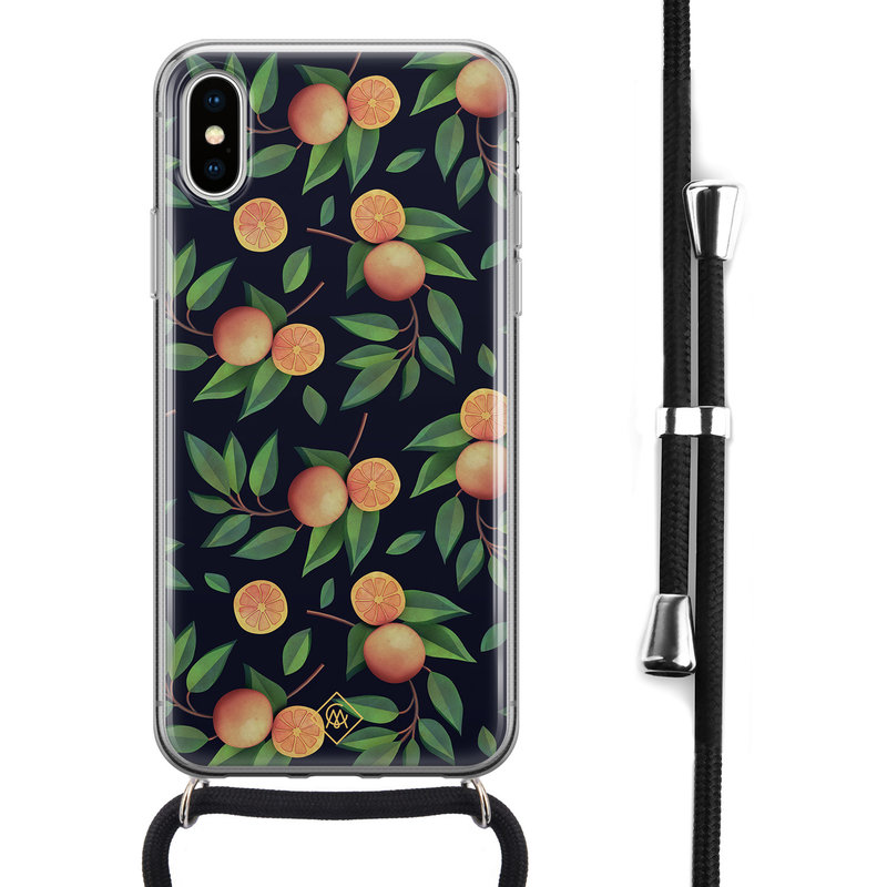 Casimoda iPhone X/XS hoesje met koord - Orange lemonade