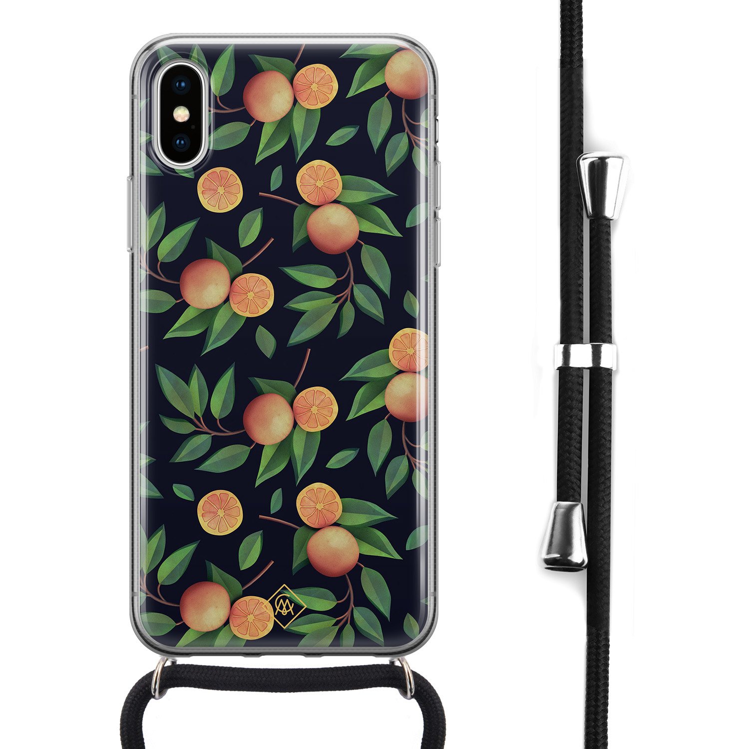 iPhone X/XS hoesje met koord - Orange lemonade