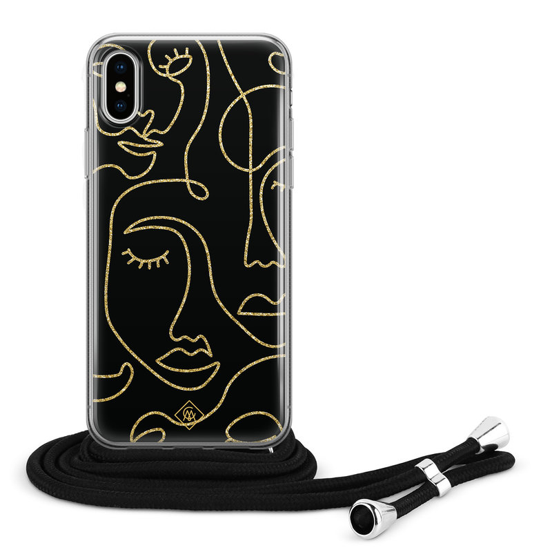 Casimoda iPhone X/XS hoesje met koord - Abstract faces