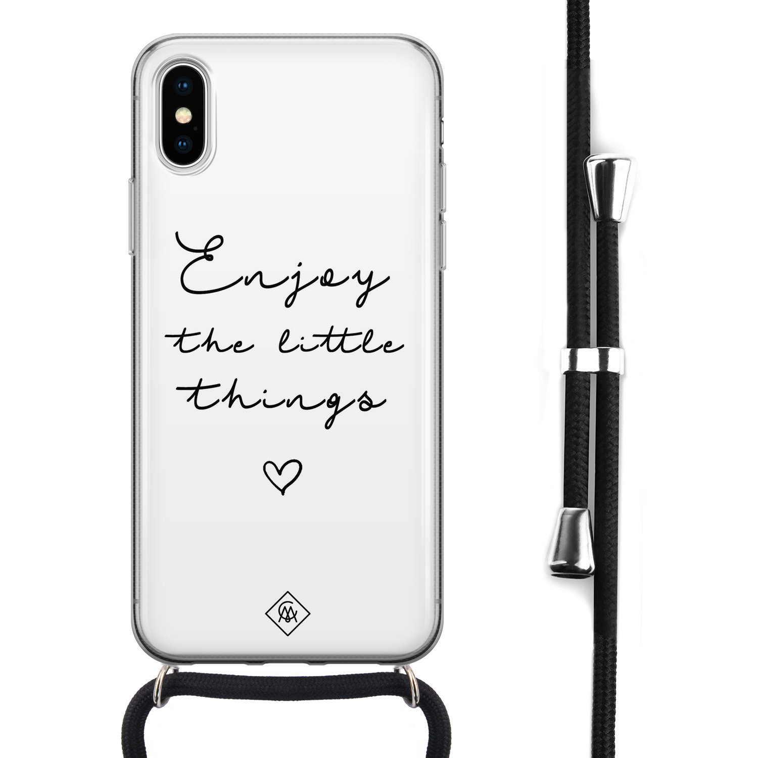 iPhone X/XS hoesje met koord - Enjoy life