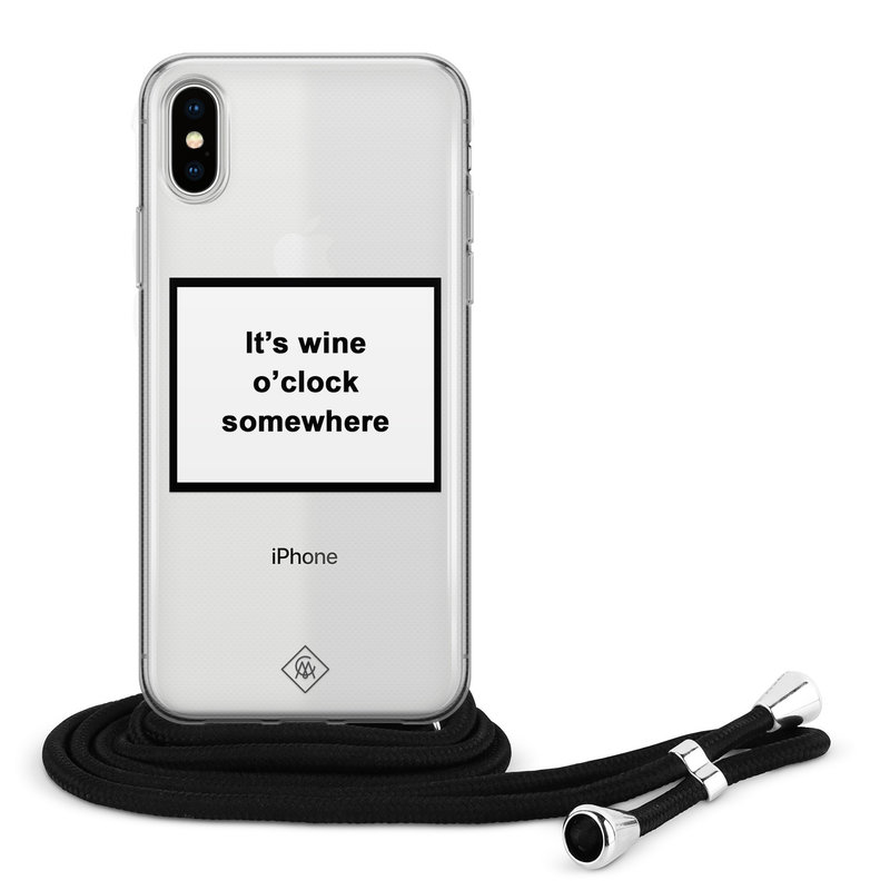 Casimoda iPhone X/XS hoesje met koord - Wine o'clock