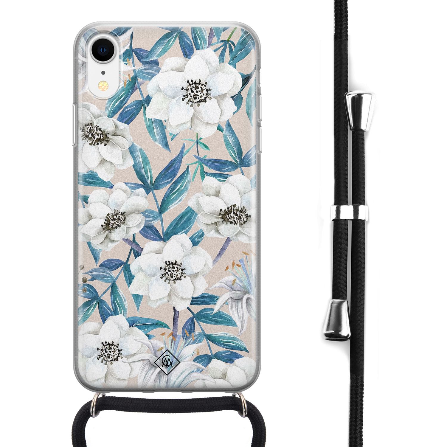 iPhone XR hoesje met koord - Touch of flowers