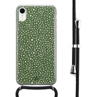 Casimoda iPhone XR hoesje met koord - Green dots