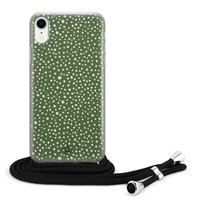 Casimoda iPhone XR hoesje met koord - Green dots